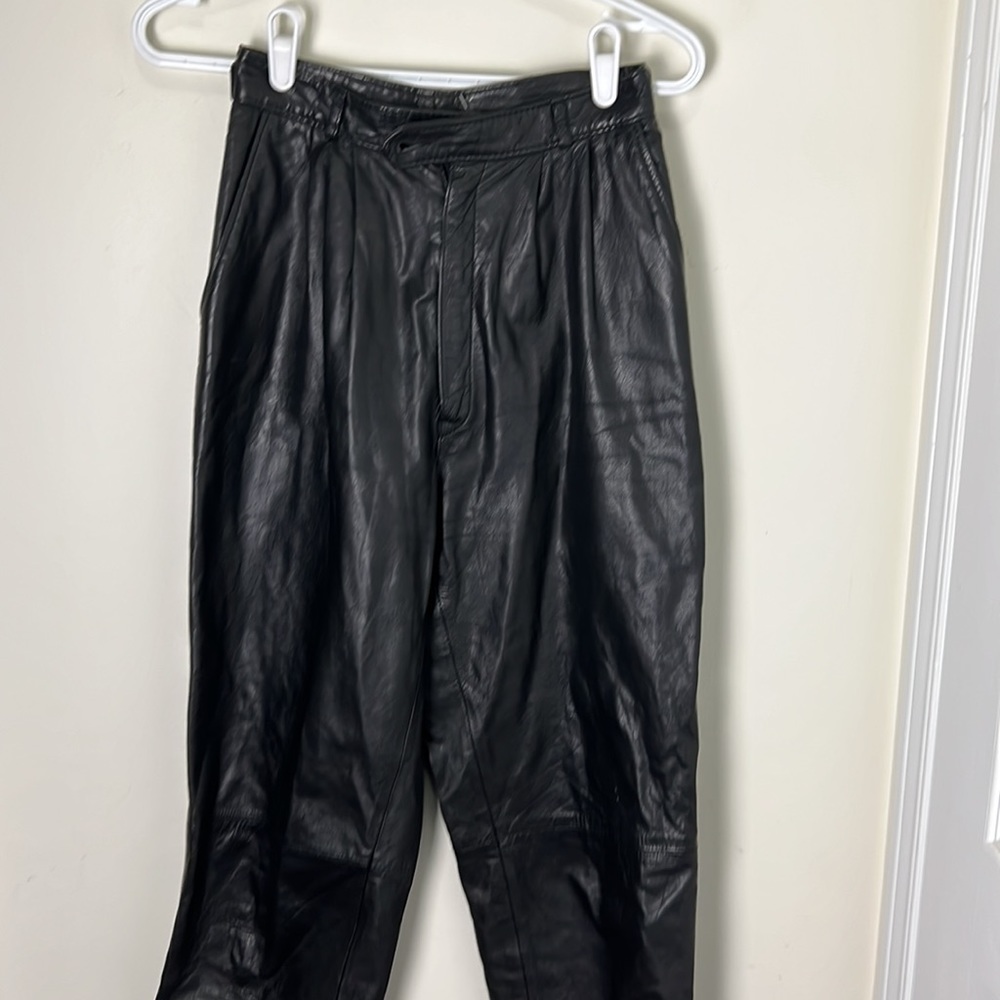 Vintage High Waisted Genuine Leather Pants Size XS - Picture 4 of 8